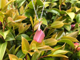 Scottish Pink Sea Glass Necklace Sterling Silver - Wave
