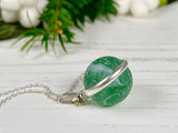 Sea Glass Marble necklace - Green Swirls