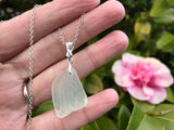 Victorian Privacy Sea Glass Pendant Sterling Silver Textured
