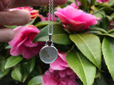Japanese Sea Glass Ohajiki, Flat Marble Necklace, light green