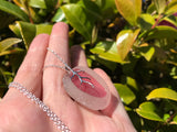 Cumbria Pink Sea Glass Necklace Sterling Silver Minimalism