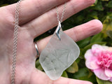 Victorian Privacy Sea Glass Pendant Sterling Silver Textured