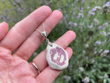 Purple Scottish Spongeware Pendant set in Sterling Silver