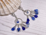 Davenport Sea Glass - Glamorous Dangling Blue White ChandelierEarrings