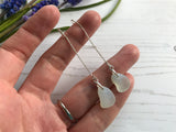 Opalescent Sea Glass Threader Earrings
