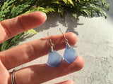 Blue Sea Glass Earrings - Dangling