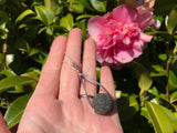 PIRATE Sea Glass Codd Marble Sterling Silver Wishbone Pendant