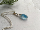 Seaham Multi Sea Glass Blue Stripe Pendant
