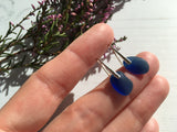 Spanish Sea Glass - Blue Waterdrop Design Earrings