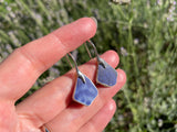 Scottish Sea Pottery Wave Earrings - Midnight Blue and Sterling Silver