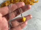 Yellow Sea Glass Swirl Necklace - Spanish sea glass pendant