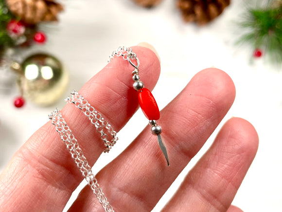 Sea glass bead necklace Sterling Silver Petite Gem