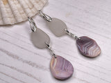 Wampum Sea Glass Earrings - Double Drop Chandeliers