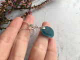 Turquoise Seaham Sea Glass Pendant Floral Design