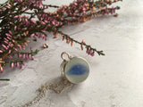 Sea Glass Marble necklace - Blue Cats Eye