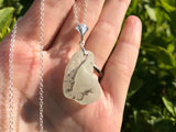Scottish Bonfire Sea Glass Pendant with Sand and Ash Inside