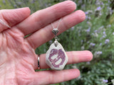 Purple Scottish Spongeware Pendant set in Sterling Silver
