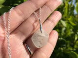 Scottish Bonfire Sea Glass Pendant with Sand and Ash Inside