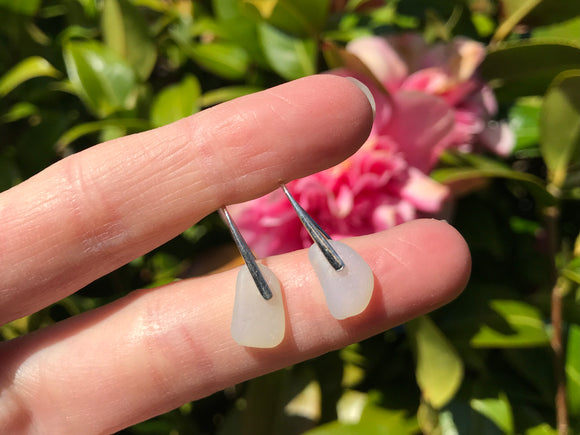 Water Drops - Opalescent sea glass earrings