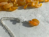 Yellow Sea Glass Cross Necklace - Spanish sea glass pendant