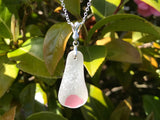 Cumbria Pink Sea Glass Necklace Sterling Silver Minimalism