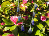 Spanish Blue Bonfire Sea Glass Necklace 22” Sterling