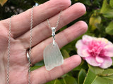 Victorian Privacy Sea Glass Pendant Sterling Silver Textured