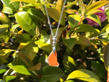 Scottish Layered Orange Flash Sea Glass Necklace Sterling Silver