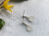 Studs - White Sea Glass And Sterling Silver