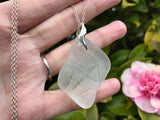 Victorian Privacy Sea Glass Pendant Sterling Silver Textured