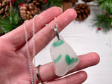 Scottish Spatter Sea Glass Necklace, Multi Colour Green White