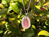 Cumbria Pink Sea Glass Necklace Sterling Silver Minimalism