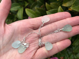 Mermaids Tears Sea Glass Bracelet Sterling Silver 8”