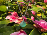 Sea Glass Marble Pendant - Petite , Sterling Silver