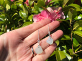 Opalescent Sea Glass Threader Earrings