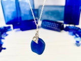 Blue Sea Glass Pendant Necklace - Choice of Style
