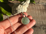 Sea Glass Marble necklace - Green Cat's Eye