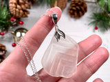 Victorian Privacy Sea Glass Pendant Sterling Silver Textured