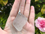Victorian Privacy Sea Glass Pendant Sterling Silver Textured