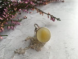 Sea Glass Marble necklace - Yellow cat's eye