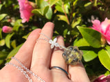 ULTRA rare Sea Glass Bead Necklace - grape like yellow black