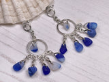 Davenport Sea Glass - Glamorous Dangling Blue White ChandelierEarrings