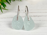 Water Drops - Sterling Silver and Sea foam Sea Glass Earrings