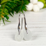 Wave Earrings - Sterling Silver And Brown Sea Glass