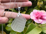 Victorian Privacy Sea Glass Pendant Sterling Silver Textured
