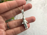 Frozen Charlotte Necklace, Sterling Silver Dump Found Doll