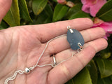 Seaham Blue Sea Glass - Sterling Silver adjustable bracelet 6"