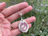 Purple Scottish Spongeware Pendant set in Sterling Silver