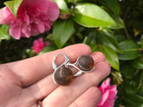 Amber Swirl Sea Glass Marble Earrings - Leverback Sterling