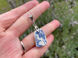 Blue Willow Pagoda Scottish Sea Pottery Pendant set in Sterling Silver